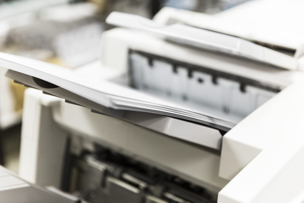 Industrial printer creating multiple copied of customer order.